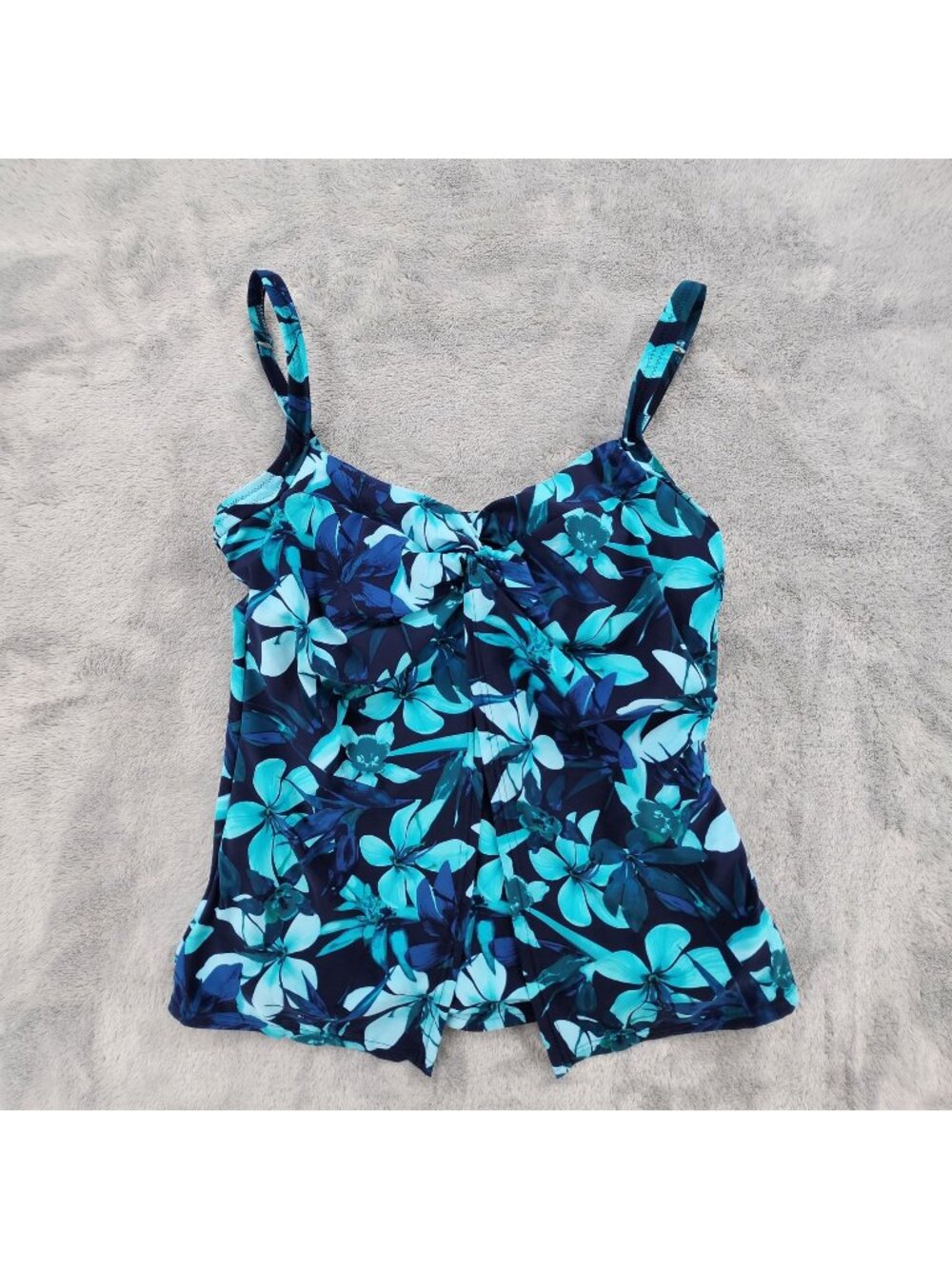 Lands End Fly Away Tankini Top 10 Underwire Floral Beach Pool Vacation Cruise